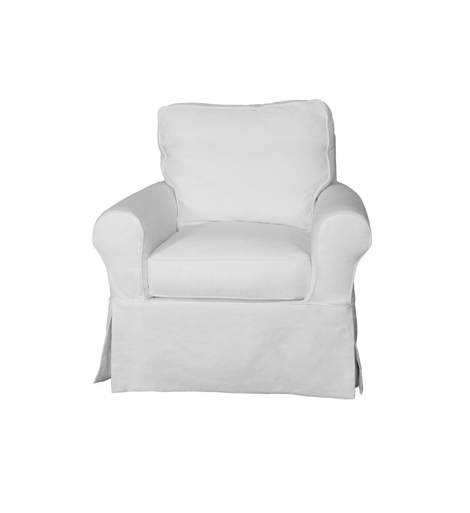 Sunset Trading - Horizon Slipcovered Swivel Rocking Chair And Ottoman Performance White - SU-114993-30-391081 veiw 3