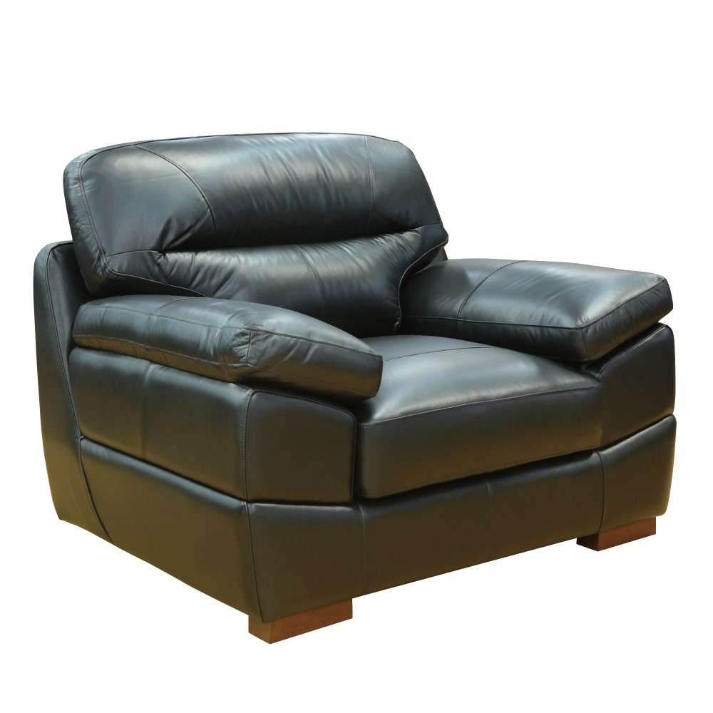 Sunset Trading - Jayson 45in Wide Top Grain Leather Armchair Black - SU-JH80-101SP veiw 1