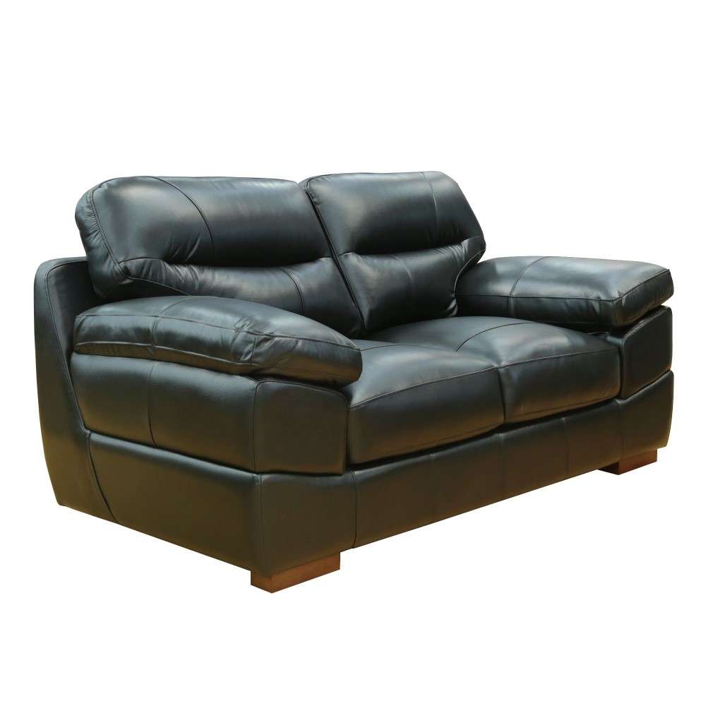 Sunset Trading - Jayson 73in Wide Top Grain Leather Loveseat Black - SU-JH80-200SP veiw 1
