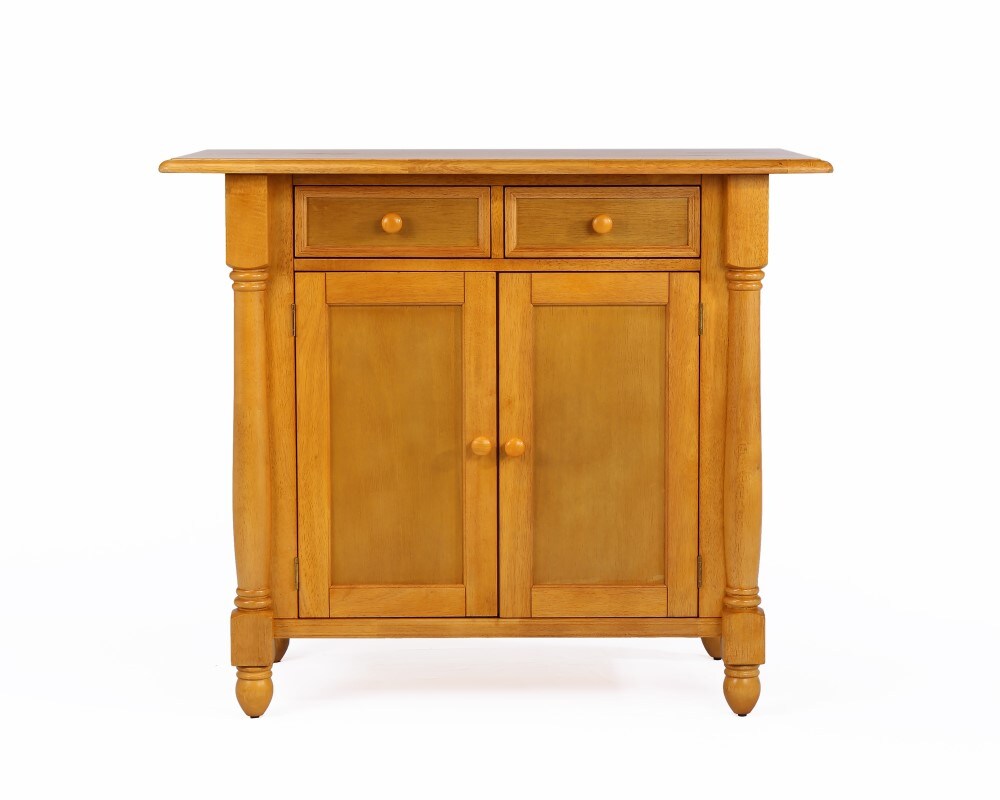 Sunset Trading - Light Oak Drop Leaf Kitchen Island With 2 Swivel Stools Breakfast Bar Drawers Storage - DLU-KI-4222-B24-LO3PC veiw 3