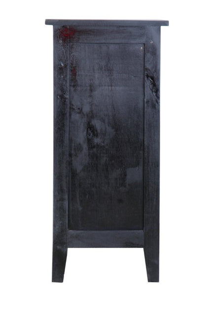 Sunset Trading - Shabby Chic Cottage 1 Door Accent Cabinet Antique Black - CC-TAB1025TLD-ABSV veiw 3