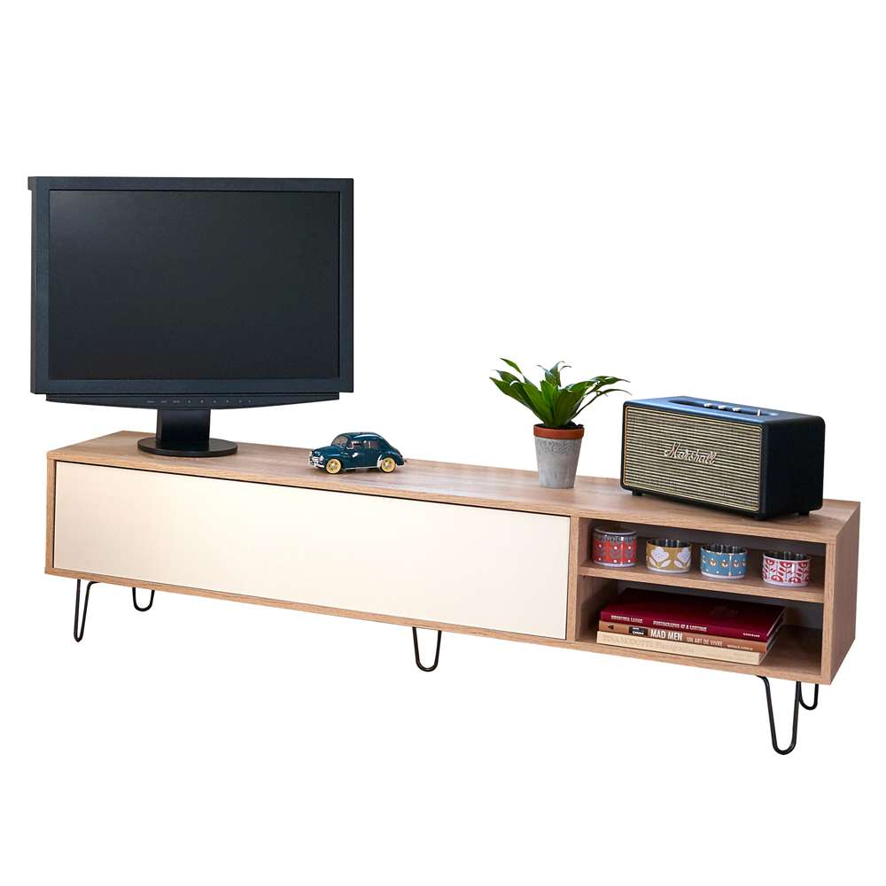 TEMAHOME - Aero TV Stand in Natural Oak Color / White - E3370A1021A01 veiw 4