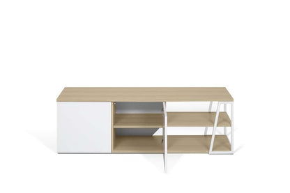 TEMAHOME - Albi TV Table in Light Oak and White Steel - 9500639821 veiw 3