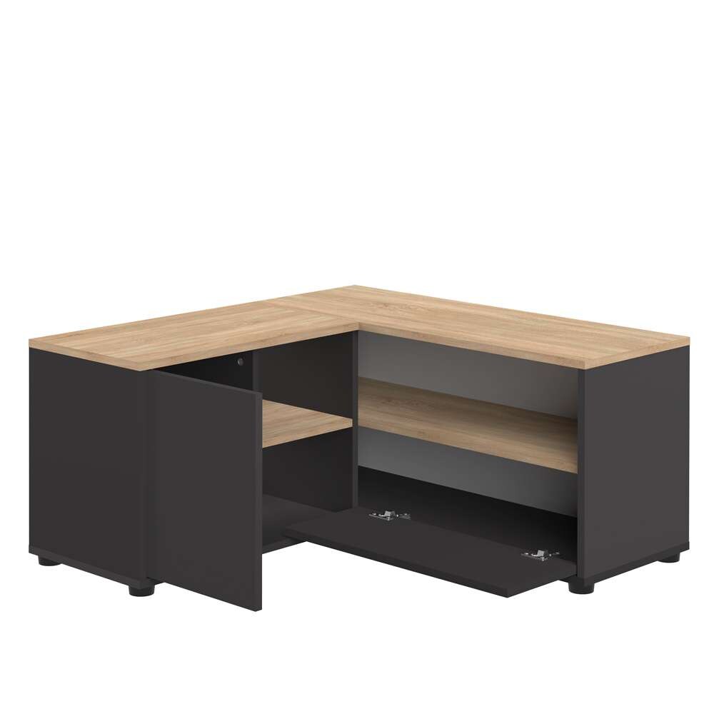 TEMAHOME - Angle 90 TV Stand in Black / Natural Oak Color - E3242A0776A01 veiw 3