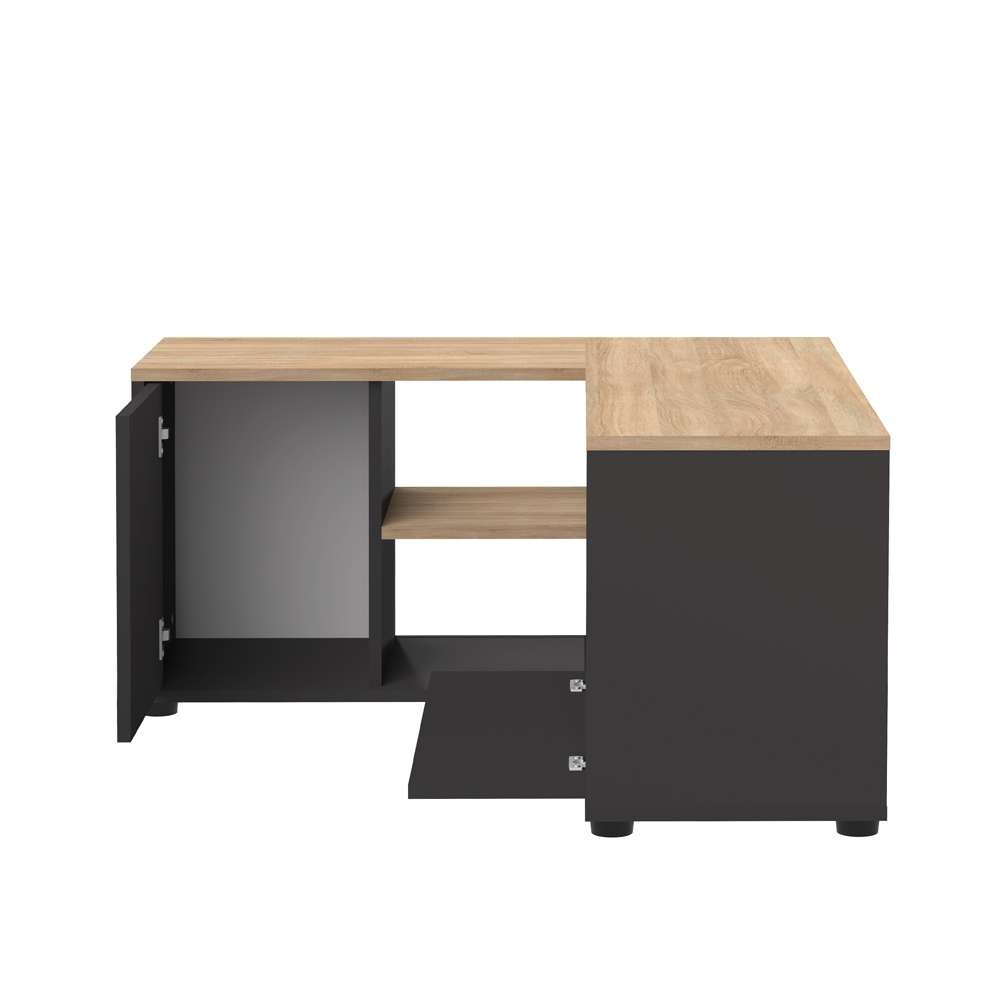 TEMAHOME - Angle 90 TV Stand in Black / Natural Oak Color - E3242A0776A01 veiw 4