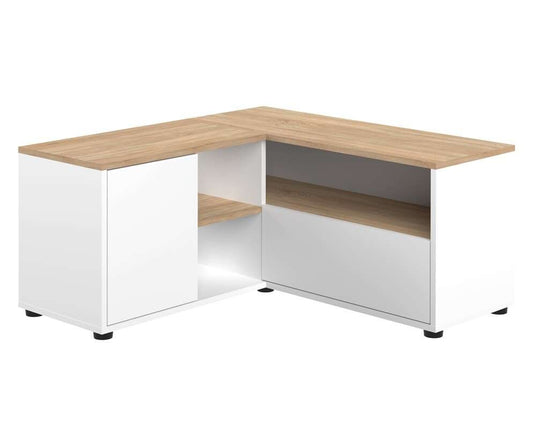 TEMAHOME - Angle 90 TV Stand in White / Natural Oak Color - E3242A0321A01 veiw 1