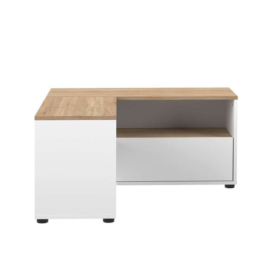 TEMAHOME - Angle 90 TV Stand in White / Natural Oak Color - E3242A0321A01 veiw 2