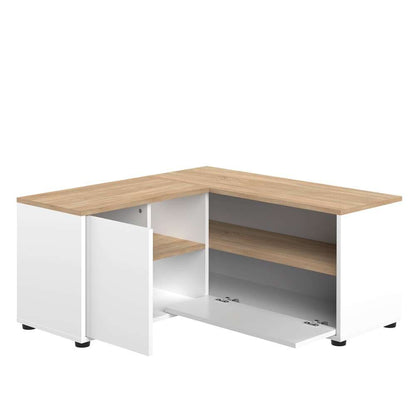 TEMAHOME - Angle 90 TV Stand in White / Natural Oak Color - E3242A0321A01 veiw 3