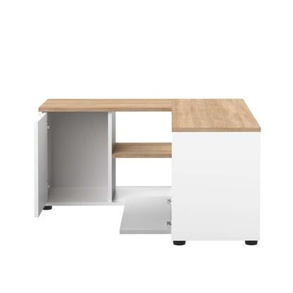 TEMAHOME - Angle 90 TV Stand in White / Natural Oak Color - E3242A0321A01 veiw 4