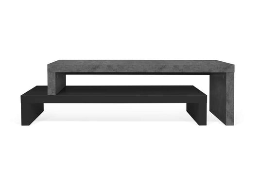 TEMAHOME - Cliff Tv Bench 120 - 120 in Concrete Look / Pure Black - 9000639579 veiw 1