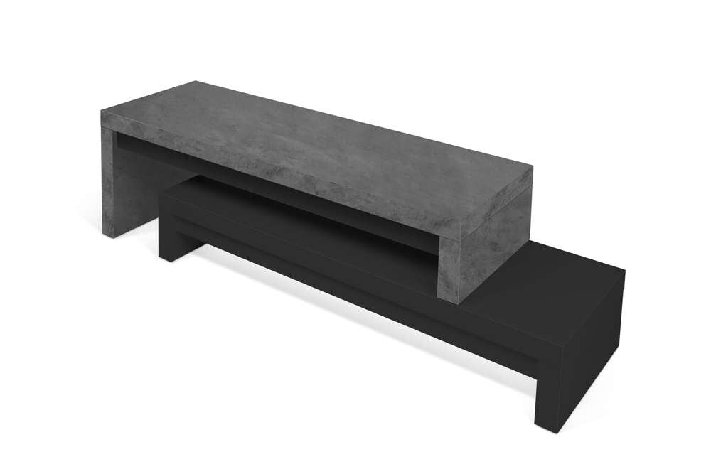 TEMAHOME - Cliff Tv Bench 120 - 120 in Concrete Look / Pure Black - 9000639579 veiw 5