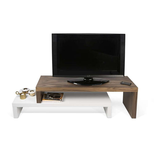 TEMAHOME - Cliff Tv Bench 120 - 120 in Pure White / Walnut - 9003638251 veiw 1