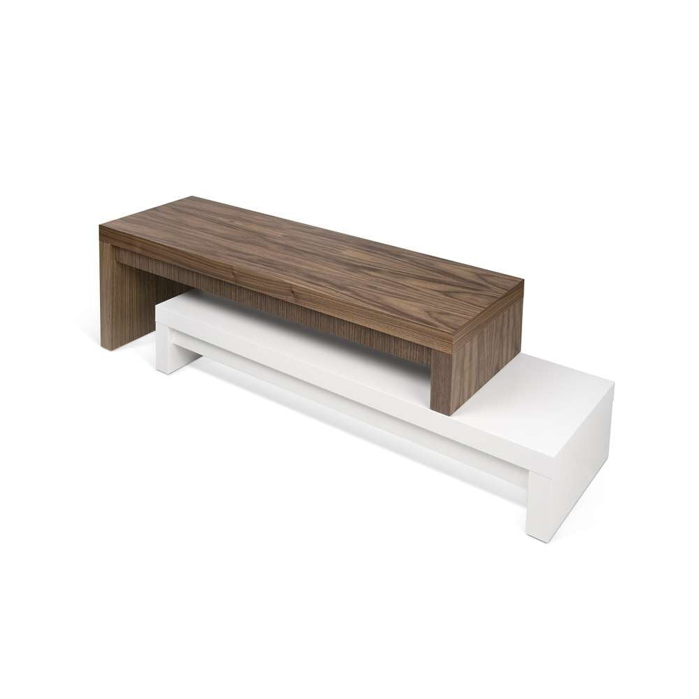 TEMAHOME - Cliff Tv Bench 120 - 120 in Pure White / Walnut - 9003638251 veiw 4
