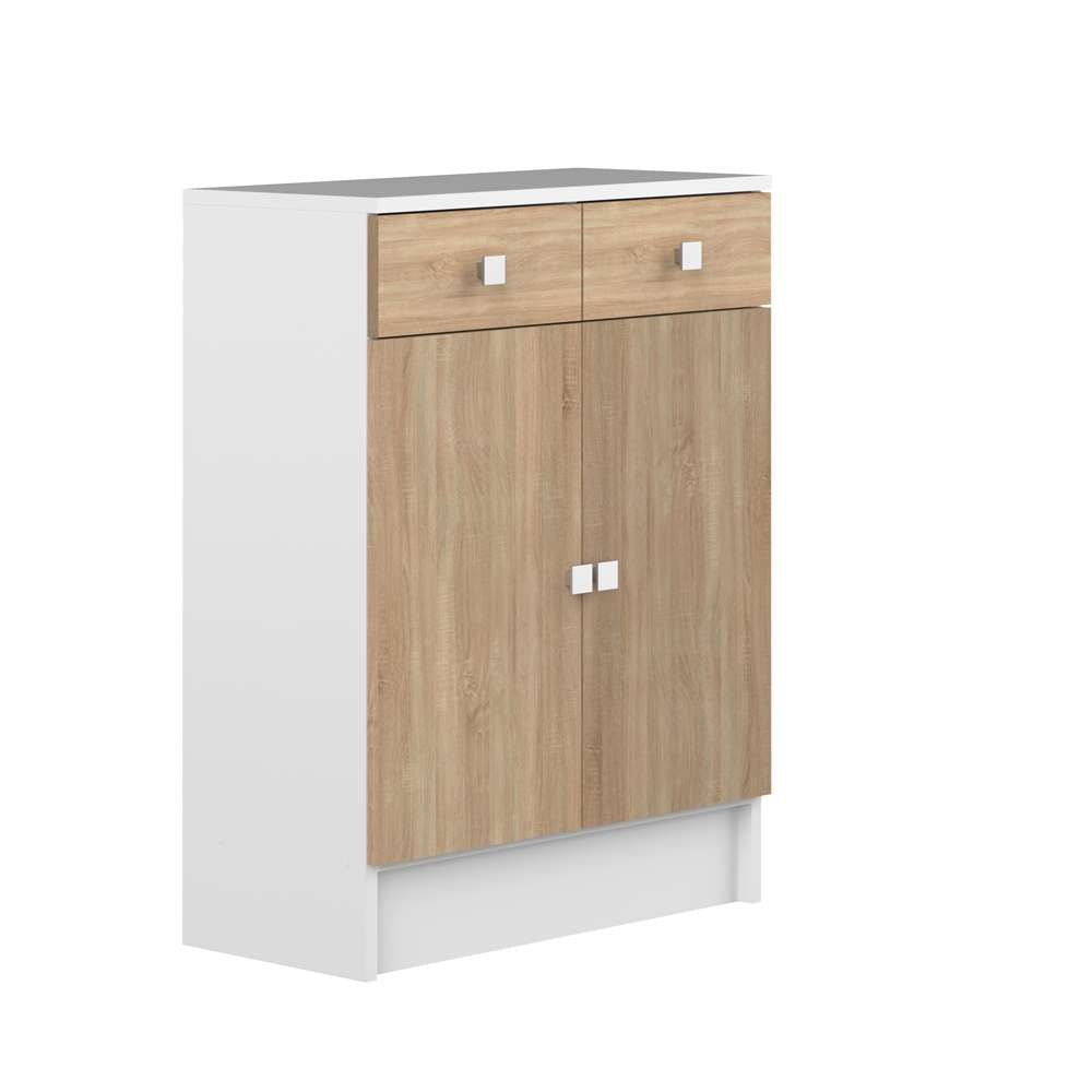 TEMAHOME - Combi Small Laundry Cabinet in White / Oak Color - E6038A2134A17 veiw 1