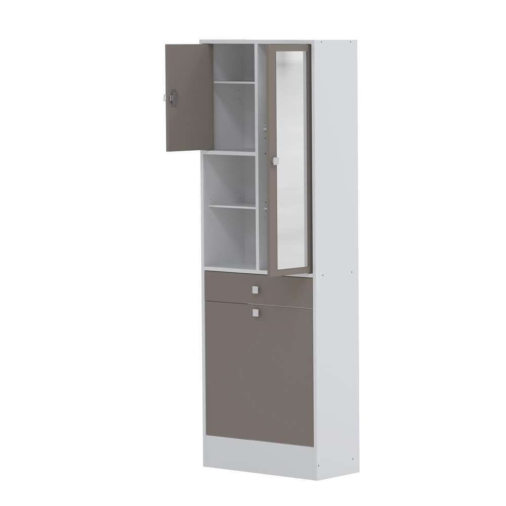 TEMAHOME - Combi Tall Laundry Cabinet in White / Taupe - E6083A2191A17 veiw 2