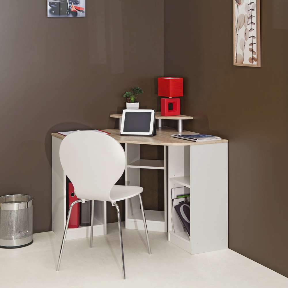 TEMAHOME - Corner Desk in Natural Oak Color / White - E1112A0300X00 veiw 3