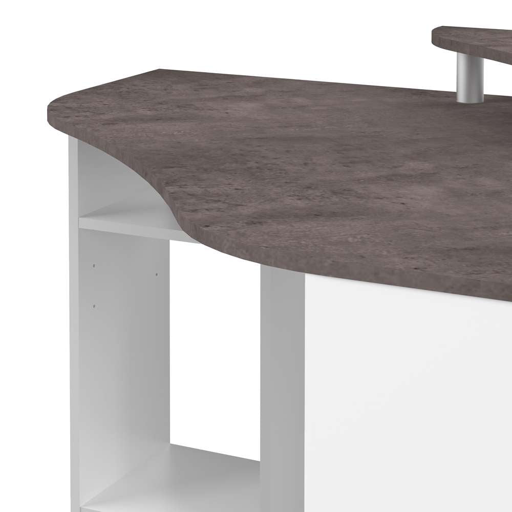 TEMAHOME - Corner Desk in White / Concrete Look - E1112A2198X00 veiw 3