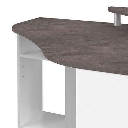 TEMAHOME - Corner Desk in White / Concrete Look - E1112A2198X00 veiw 3