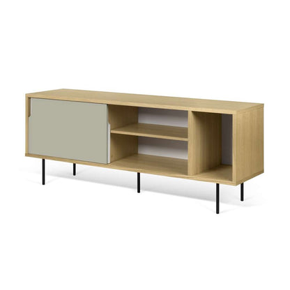 TEMAHOME - Dann 165 Sideboard with Steel Legs in Oak Frame, Pure White/Matte Grey Doors, Black Lacquered Steel Feet - 9500400513 veiw 4