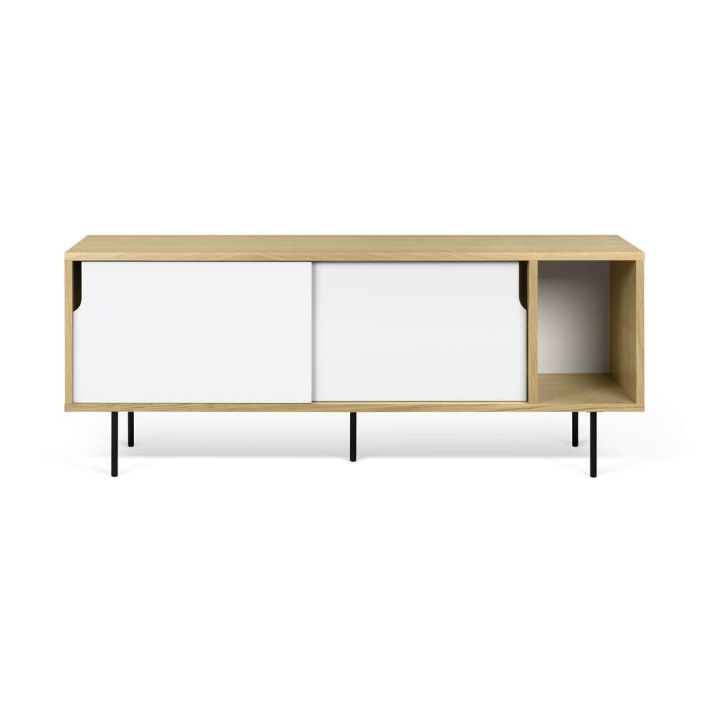 TEMAHOME - Dann 165 Sideboard with Steel Legs in Oak Frame, Pure White Doors, Black Lacquered Steel Feet - 9500400506 veiw 3