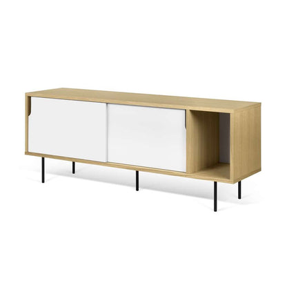 TEMAHOME - Dann 165 Sideboard with Steel Legs in Oak Frame, Pure White Doors, Black Lacquered Steel Feet - 9500400506 veiw 5