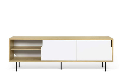 TEMAHOME - Dann Sideboard 201 with Steel Legs in Oak / Pure White, Lacquered Black Steel - 9500401688 veiw 3