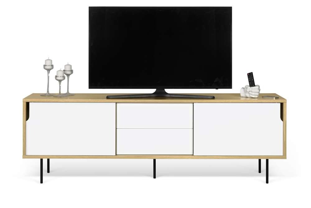TEMAHOME - Dann Sideboard 201 with Steel Legs in Oak / Pure White, Lacquered Black Steel - 9500401688 veiw 4