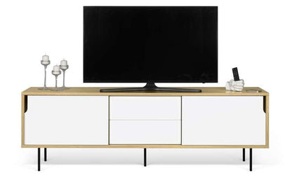 TEMAHOME - Dann Sideboard 201 with Steel Legs in Oak / Pure White, Lacquered Black Steel - 9500401688 veiw 4