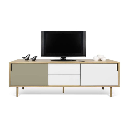 TEMAHOME - Dann Sideboard 201 with Wood Legs in Oak / Pure White & Matte Grey - 9500401480 veiw 1