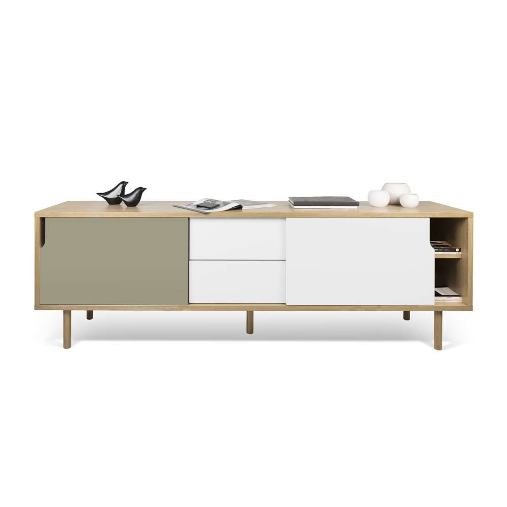 TEMAHOME - Dann Sideboard 201 with Wood Legs in Oak / Pure White & Matte Grey - 9500401480 veiw 2
