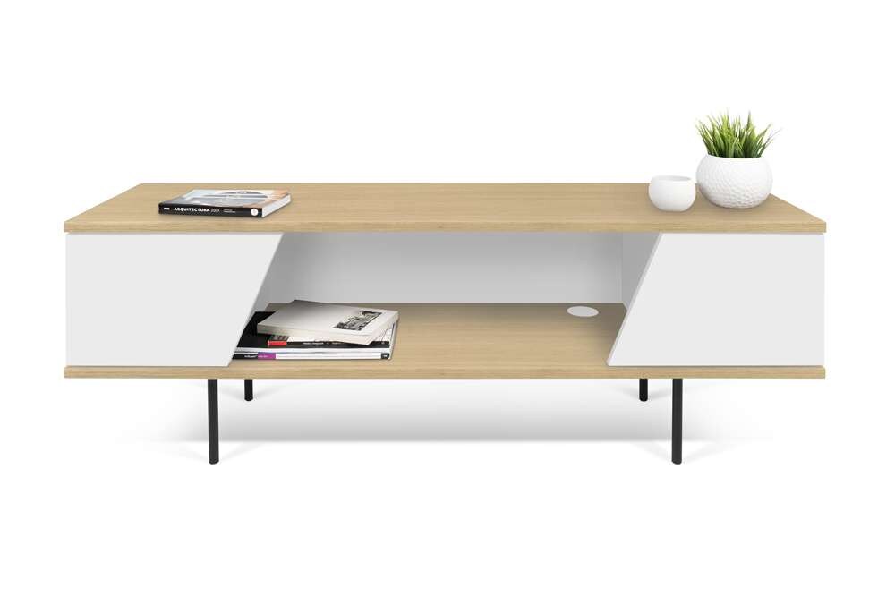 TEMAHOME - Dixie TV Table in Oak / Pure White - 9003639777 veiw 2