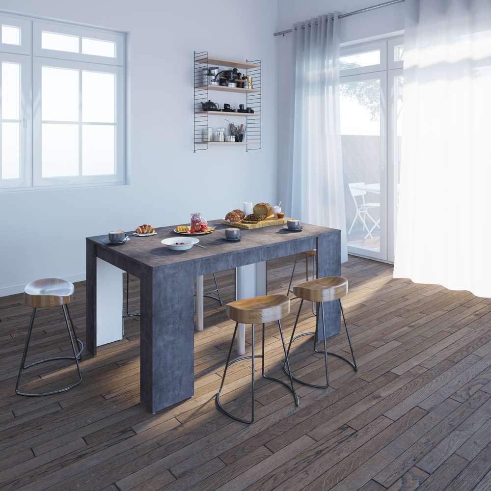 TEMAHOME - Elastic Expandable Console Table in Concrete Look - E2070A9800X00 veiw 7