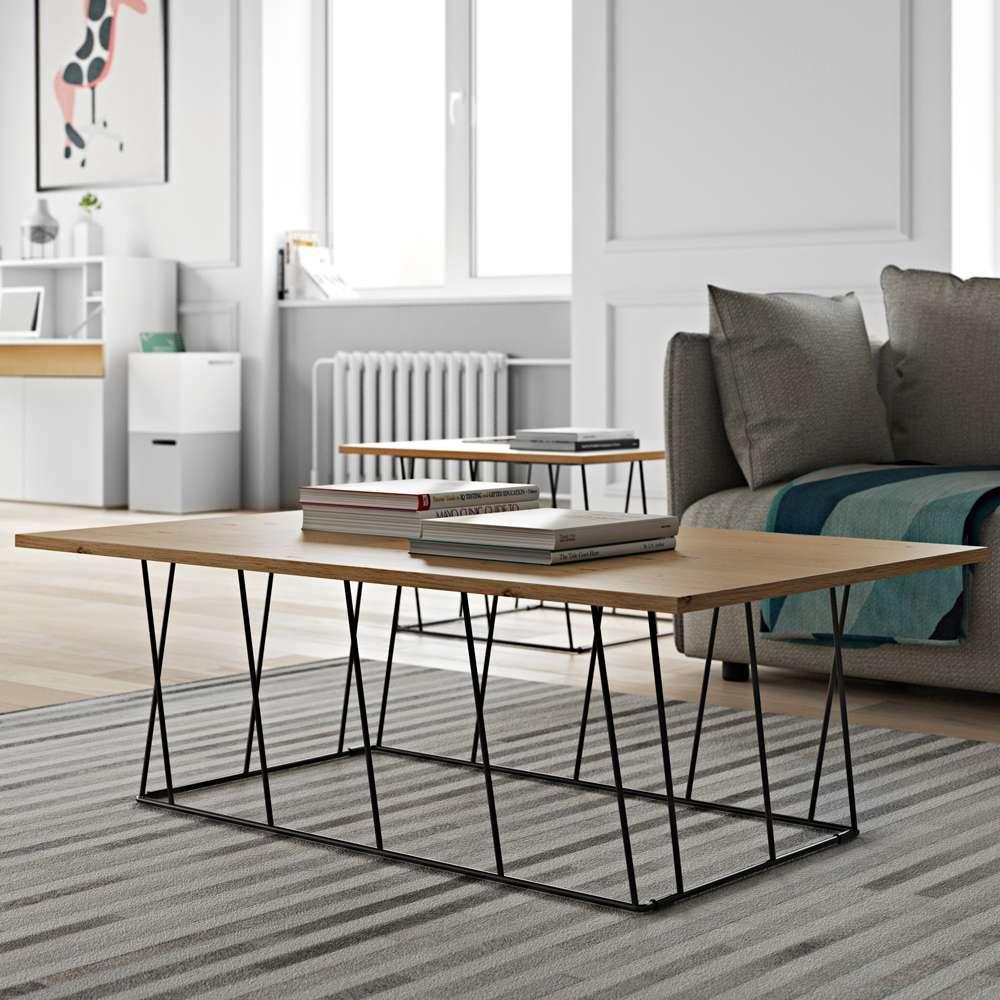 TEMAHOME - Helix 47x30 Coffee Table  in Oak / Black Lacquered Steel - 9500626937 veiw 5