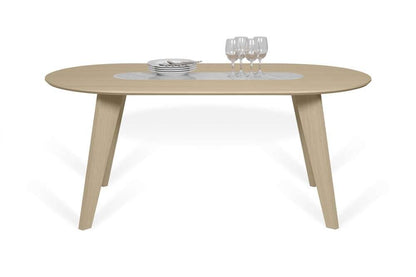 TEMAHOME - Lago Dining Table with Marble Insert in Light Oak / White Carrara - 9500614316 veiw 2