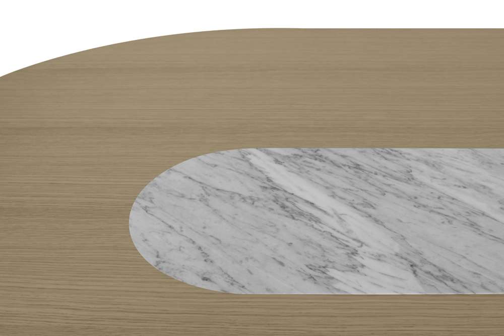 TEMAHOME - Lago Dining Table with Marble Insert in Light Oak / White Carrara - 9500614316 veiw 5
