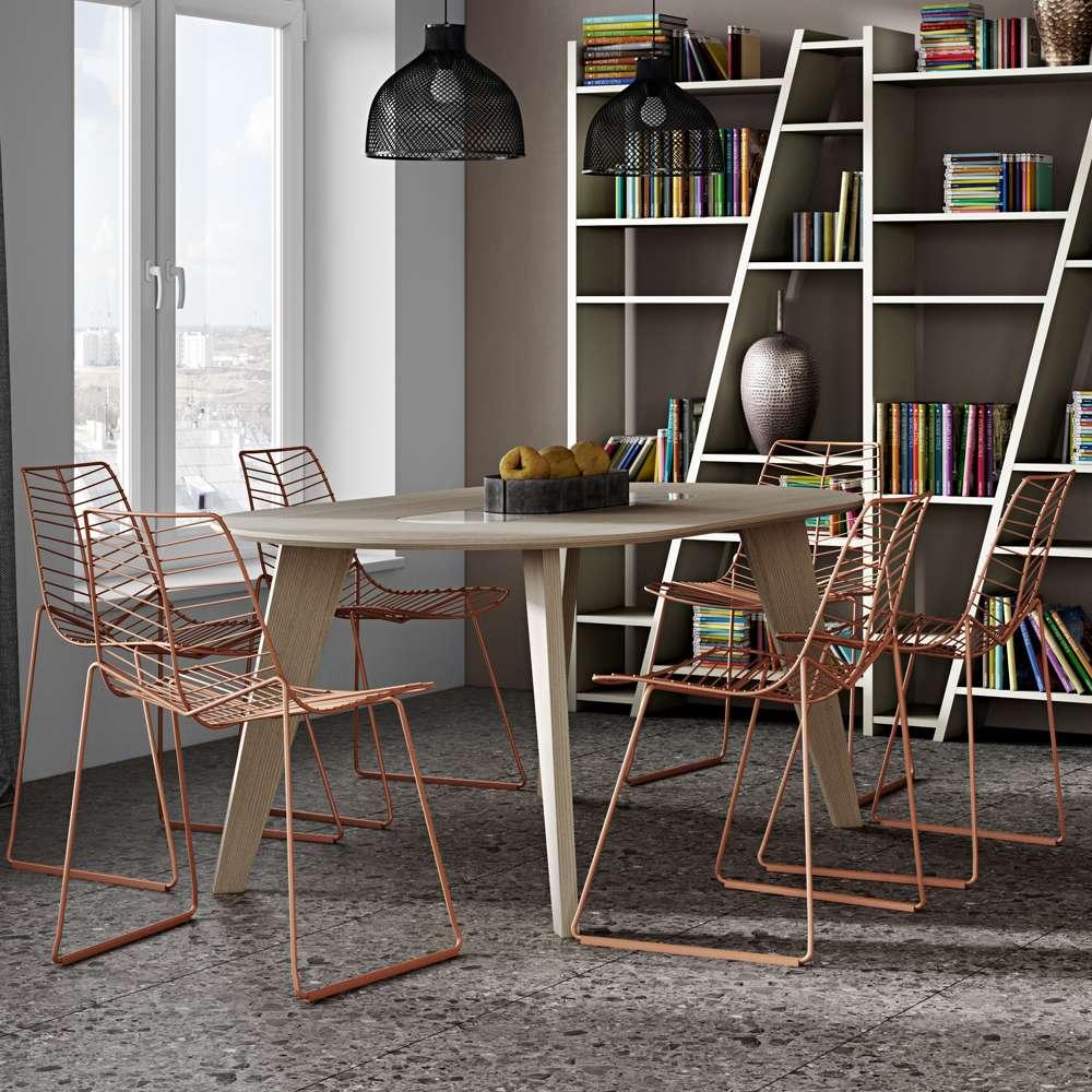 TEMAHOME - Lago Dining Table with Marble Insert in Light Oak / White Carrara - 9500614316 veiw 6