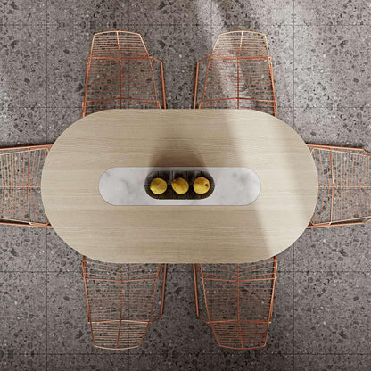 TEMAHOME - Lago Dining Table with Marble Insert in Light Oak / White Carrara - 9500614316 veiw 7