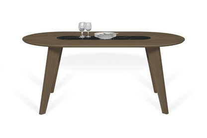 TEMAHOME - Lago Dining Table with Marble Insert in Walnut / Black Marquina - 9500614286 veiw 2