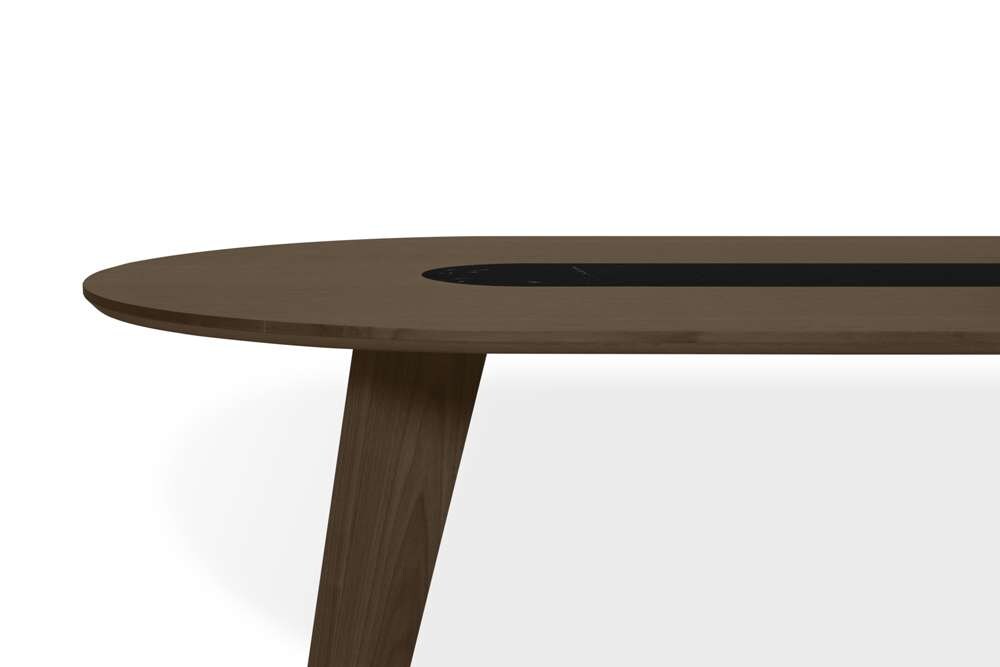TEMAHOME - Lago Dining Table with Marble Insert in Walnut / Black Marquina - 9500614286 veiw 3