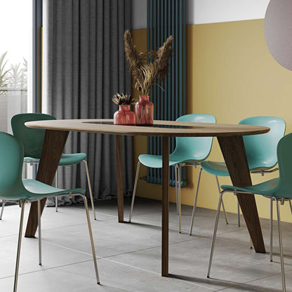 TEMAHOME - Lago Dining Table with Marble Insert in Walnut / Black Marquina - 9500614286 veiw 7