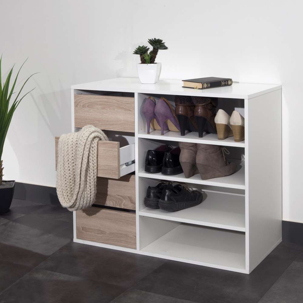 TEMAHOME - Liverpool Shoe Storage Cabinet in White / Natural Oak Color - E4085A2134A00 veiw 6