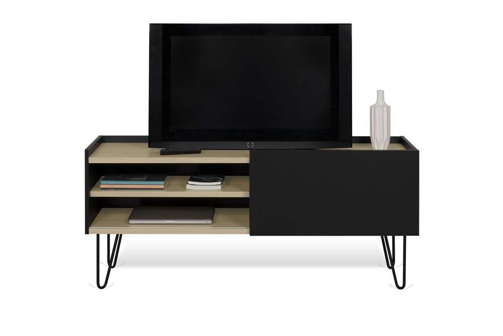 TEMAHOME - Nina Tv Table in Light Oak / Pure Black / Black - 9003639548 veiw 3