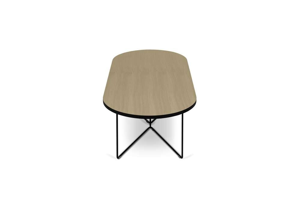 TEMAHOME - Oval Coffee Table in Light Oak and Black Steel - 9500629730 veiw 3