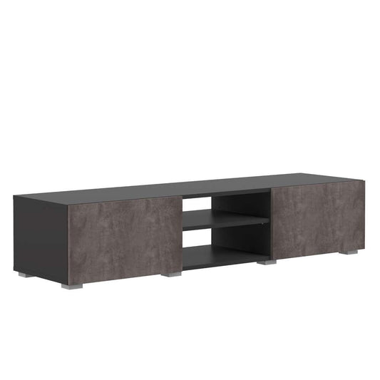 TEMAHOME - Podium 140 TV Stand with doors in Black / Concrete Look - E3153A7698A00 veiw 2