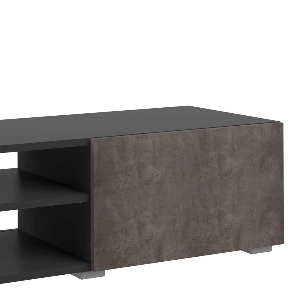 TEMAHOME - Podium 140 TV Stand with doors in Black / Concrete Look - E3153A7698A00 veiw 3