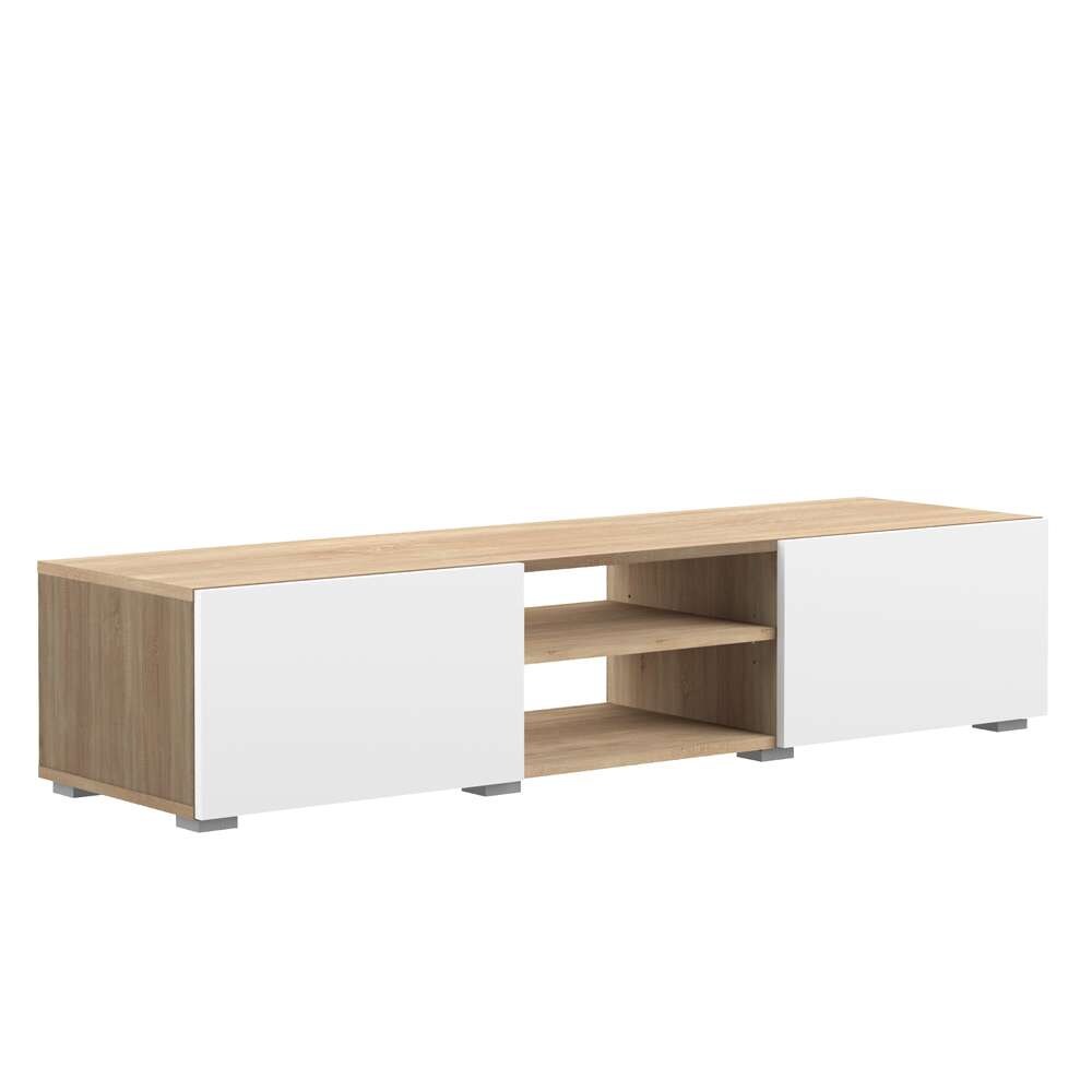 TEMAHOME - Podium 140 TV Stand with doors in White / Oak Color - E3153A3421A00 veiw 3