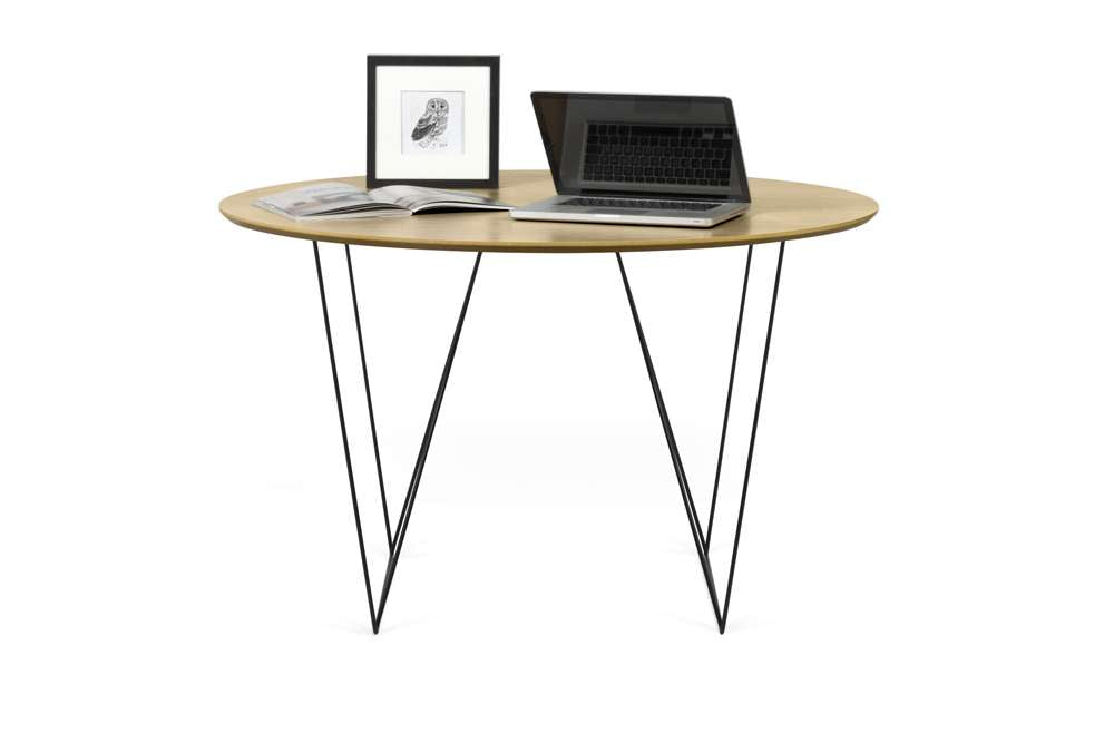 TEMAHOME - Row 47 Round Table with Trestles in Oak / Black Steel - 9500053627 veiw 3