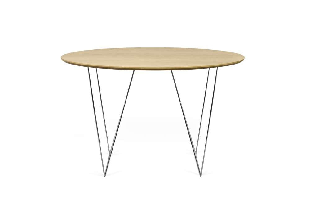 TEMAHOME - Row 47 Round Table with Trestles in Oak / Chrome - 9500053634 veiw 1