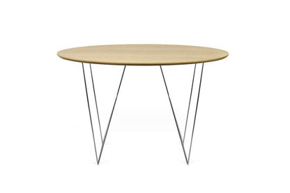TEMAHOME - Row 47 Round Table with Trestles in Oak / Chrome - 9500053634 veiw 1