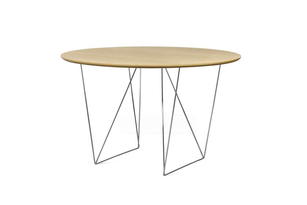 TEMAHOME - Row 47 Round Table with Trestles in Oak / Chrome - 9500053634 veiw 2